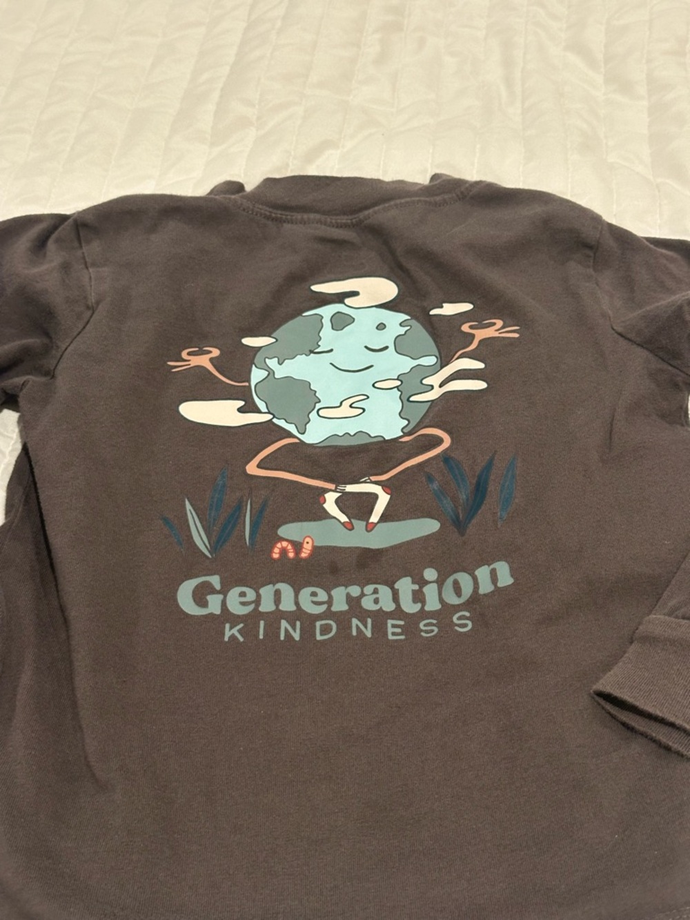 Kids organic cotton generation kindness long sleeve graphic tee shirt xs 5 5T